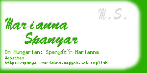 marianna spanyar business card